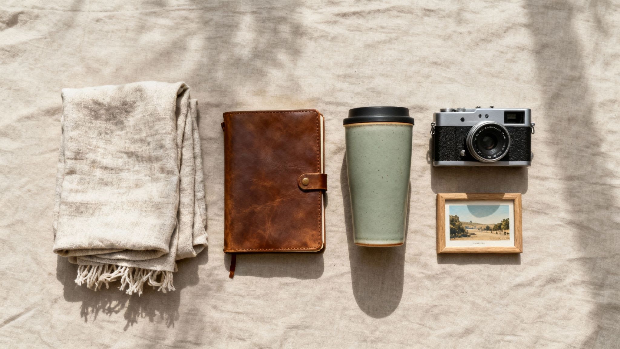 A woman's hands sorting through different fabric swatches and color samples on a wooden table.