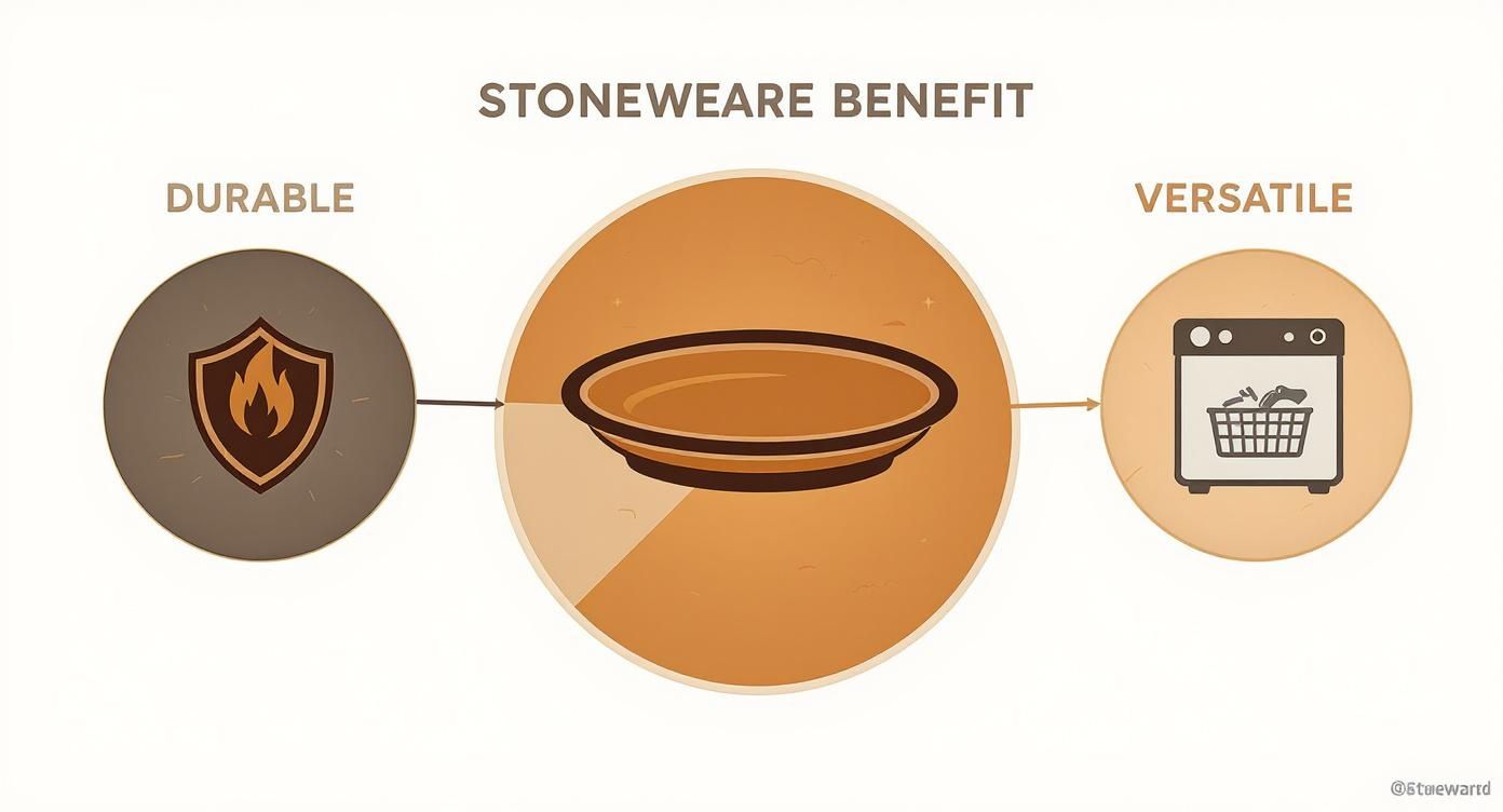 Infographic about what is stoneware dinnerware