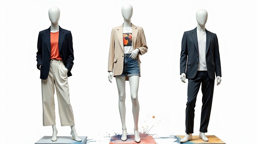 Stylish women in a boutique, representing different fashion aesthetics