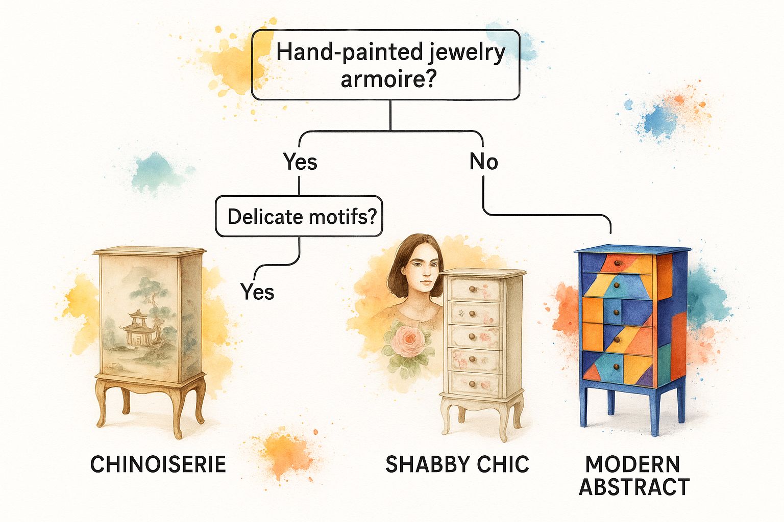 Infographic about hand painted jewelry armoires