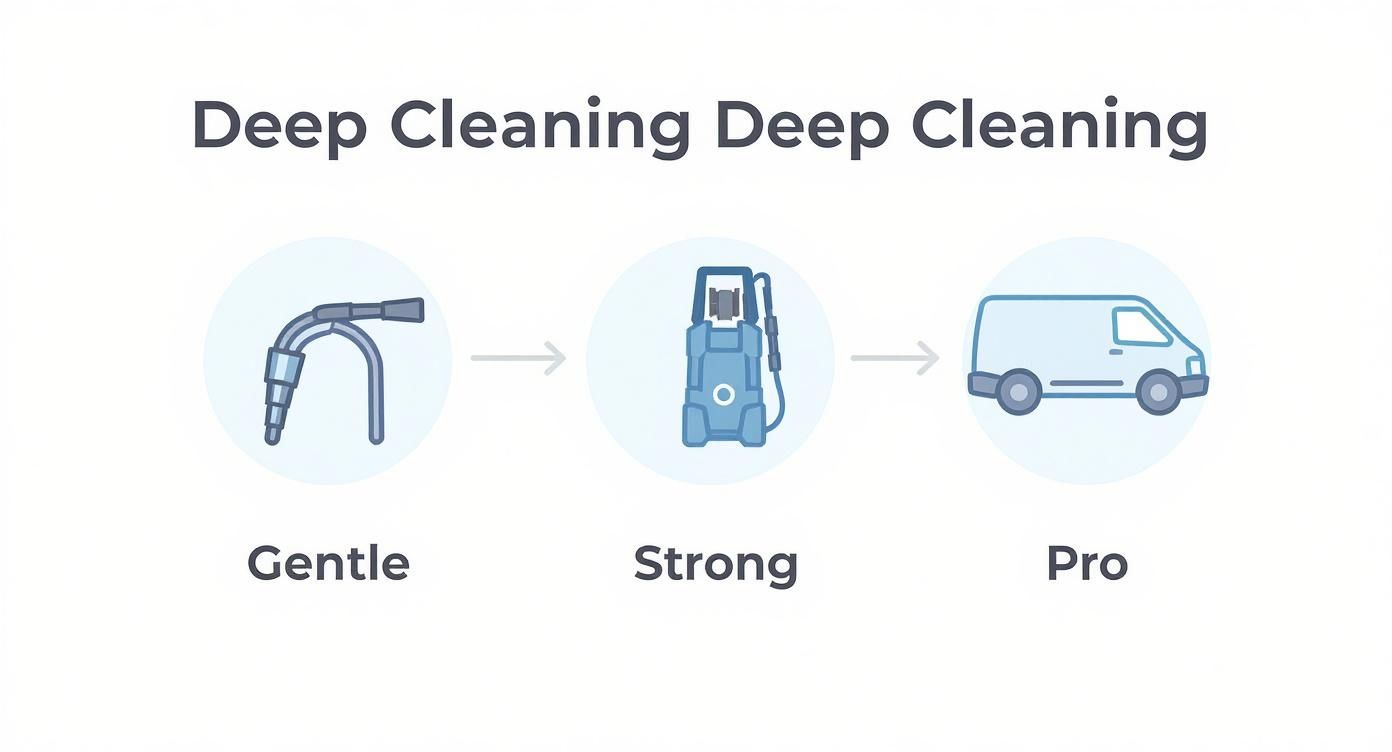 Infographic about how to clean indoor outdoor rugs