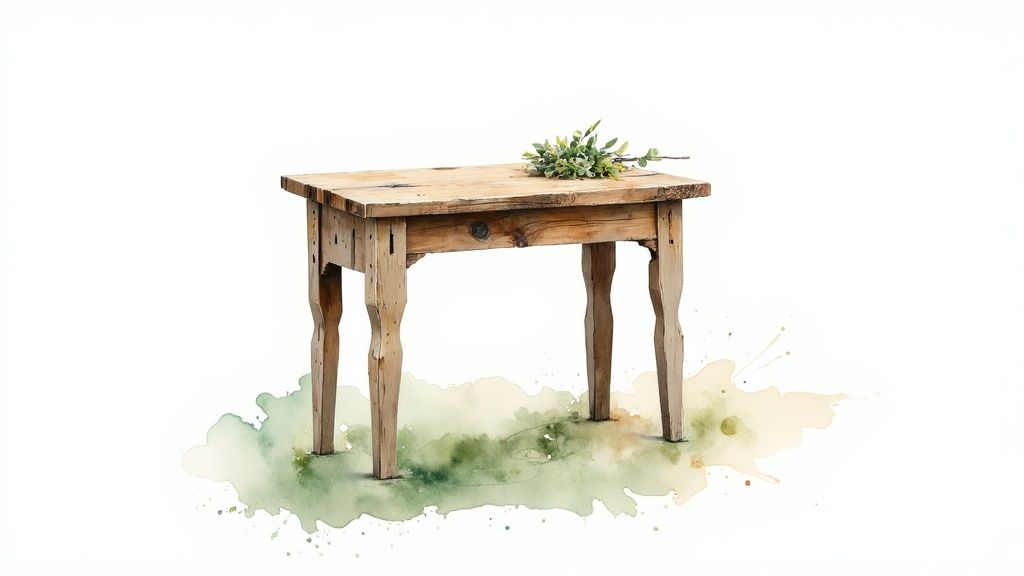 A close-up shot of a sustainable wooden bowl filled with green moss, placed on a textured linen fabric.