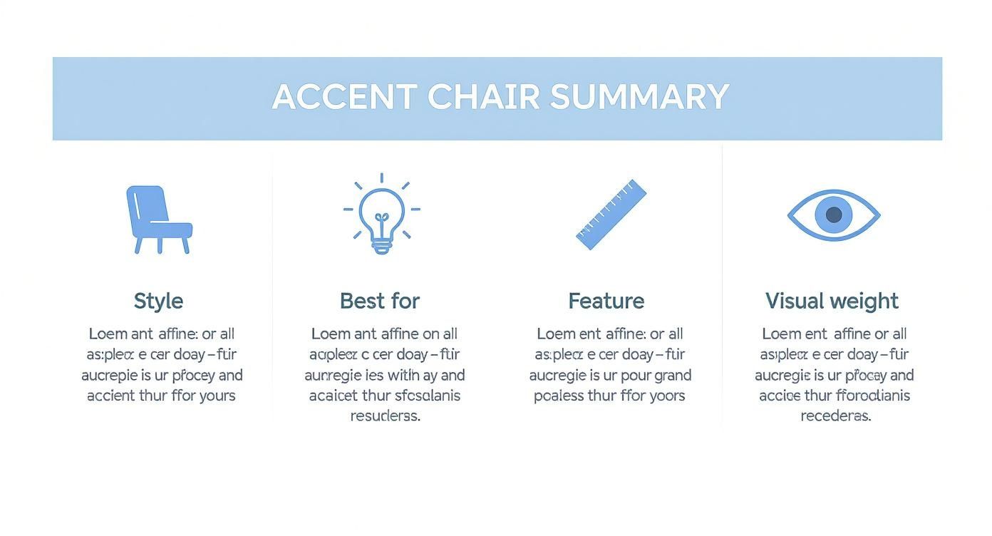 Infographic about best accent chairs for small spaces