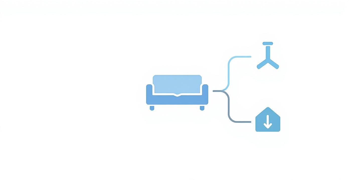 Infographic about best furniture for small living rooms