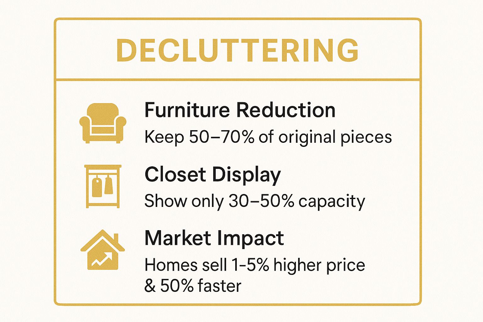 Infographic showing key data about Declutter and Depersonalize