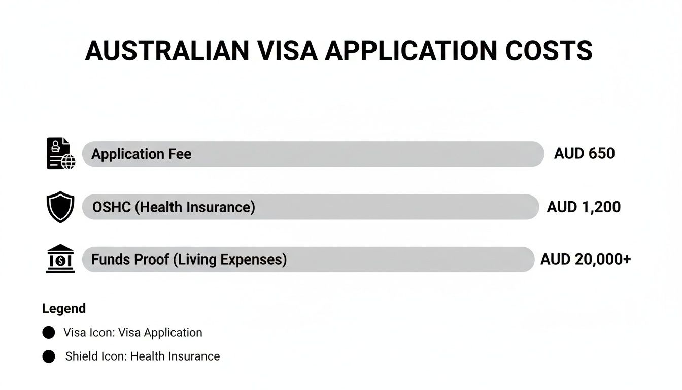 Infographic about australia student visa cost