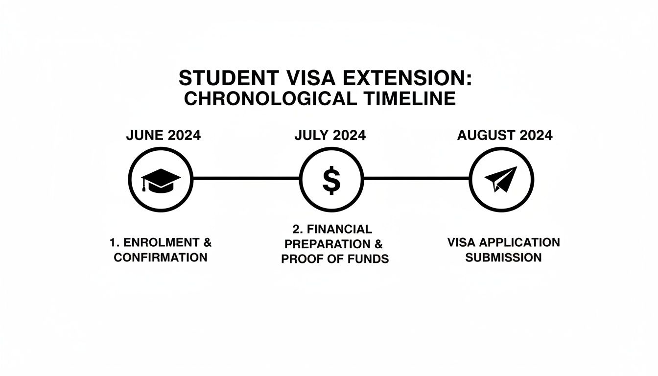 Infographic about extend student visa