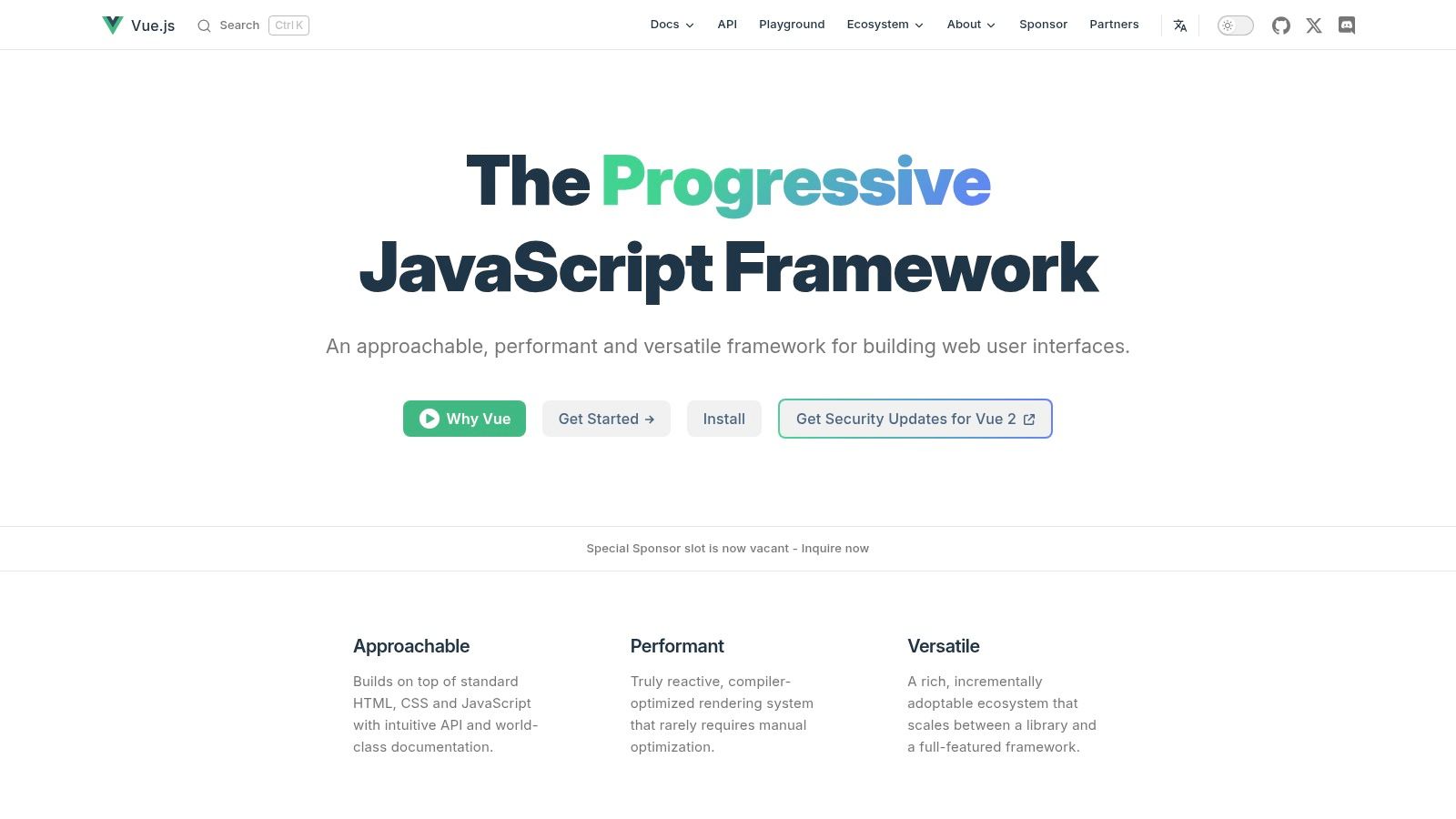 Vue.js: The Progressive and Approachable Framework