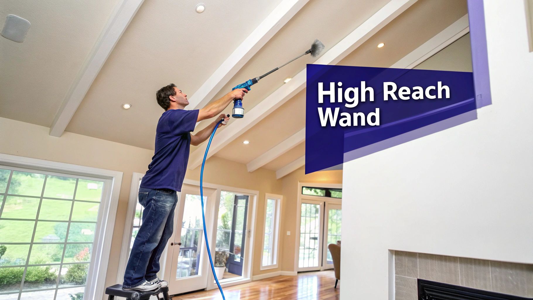 Extension wand in action