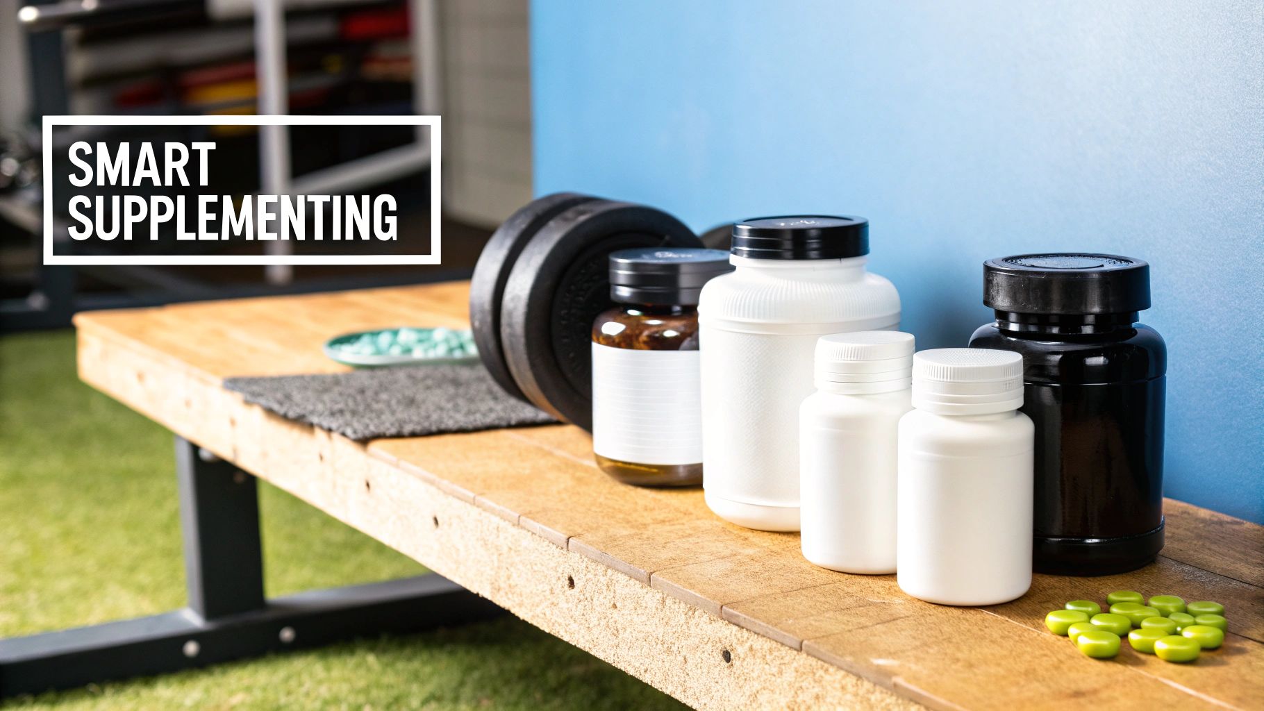 An athlete looking at their performance data on a smartwatch, with a blurred background of a running track.
