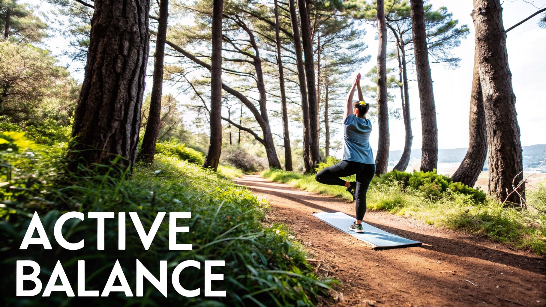 Woman stretching in nature