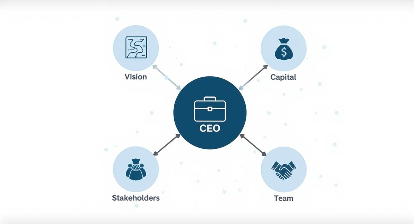 Infographic about duties and responsibilities of ceo