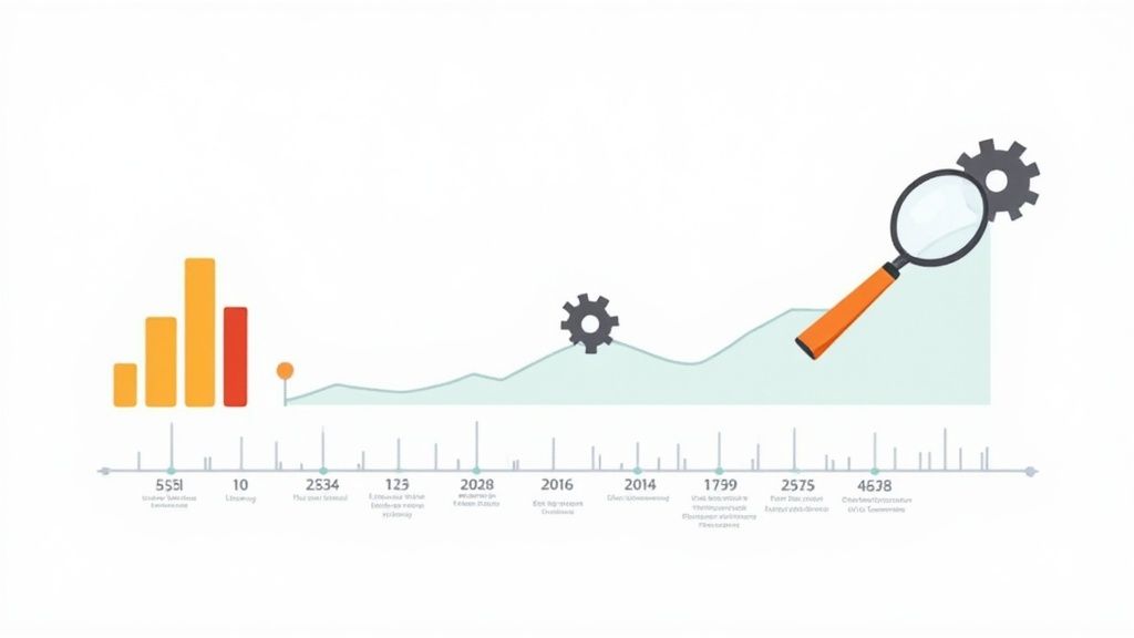 A CFO candidate explaining their financial planning and forecasting approach on a whiteboard during an interview.