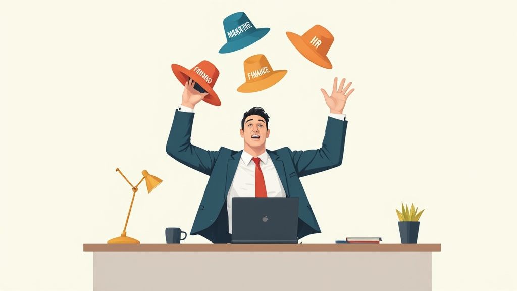 Executives discussing strategy around a table