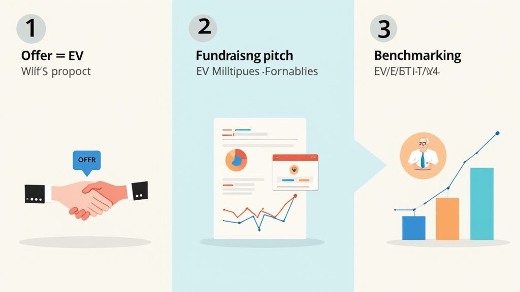 Business executives in a meeting, discussing charts and graphs, representing strategic use of financial metrics.