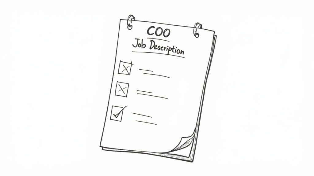 A person reviewing a checklist on a digital tablet with charts and graphs in the background.