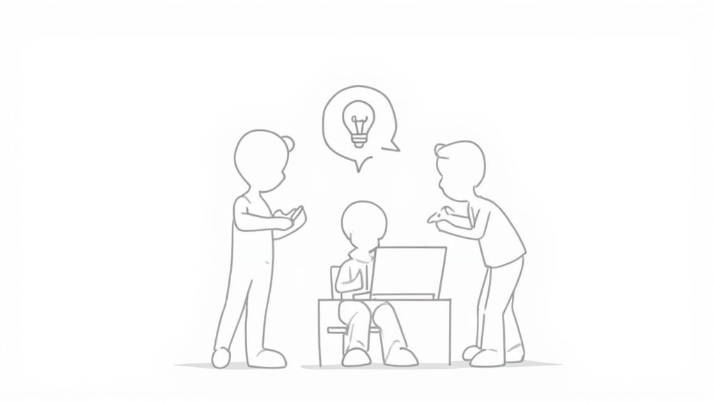 A group of diverse executives collaborating around a table, symbolizing the injection of external expertise into a startup team.