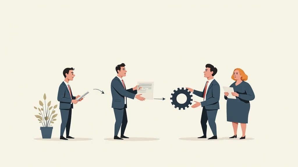 A diverse team of executives strategizing in a modern office, representing a high-speed scaling environment.