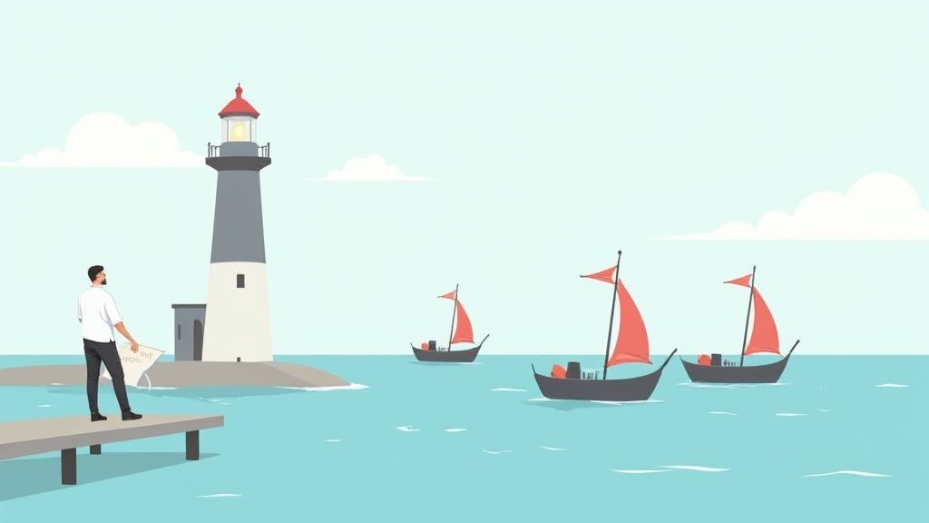 A fractional executive leading a team meeting.