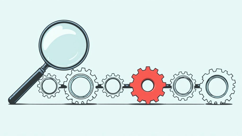 A team collaborating around a whiteboard, sketching out a new business process improvement plan.