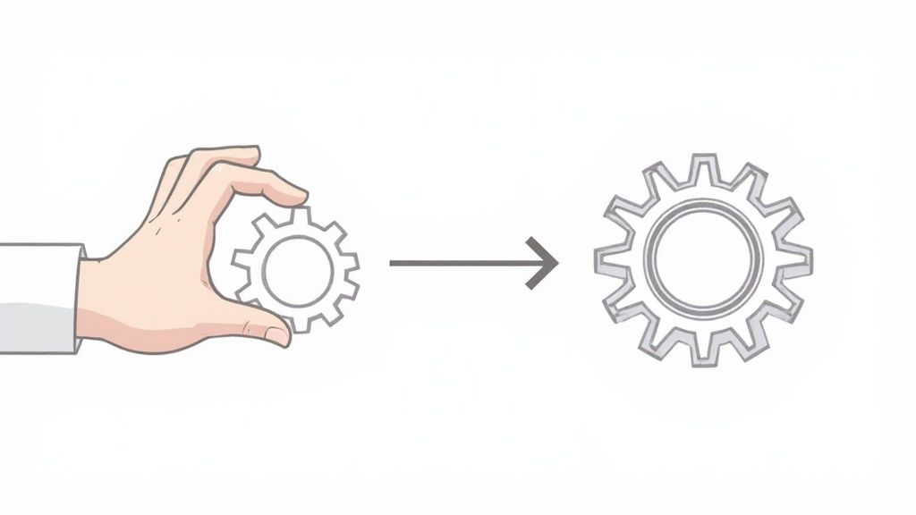 A person reviewing a complex digital dashboard showing business process analytics.