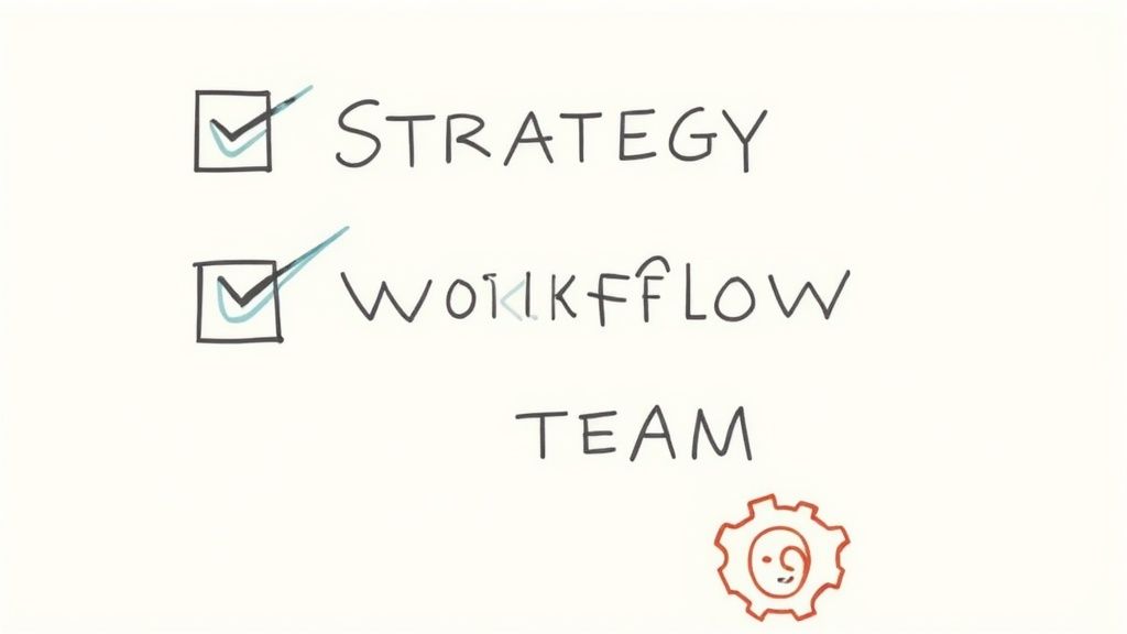 A person looking through binoculars towards a city skyline, representing the search for talent.