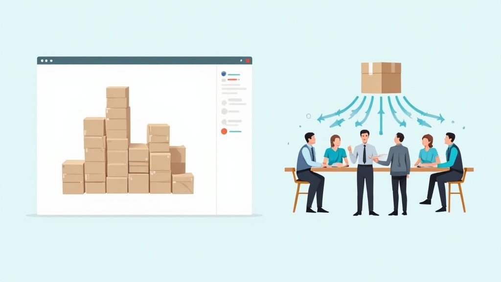 A group of professionals strategically placing building blocks on a table, representing the creation of a strong organizational structure.