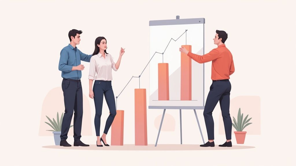 A group of professionals collaborating on a project.