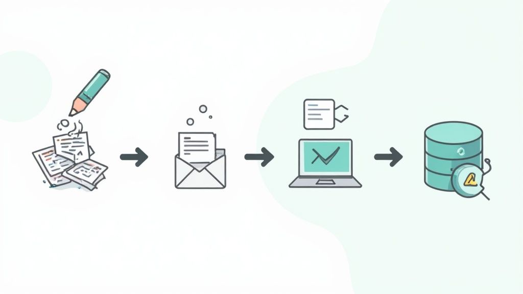 A person at a computer configuring a CRM dashboard, showing pipelines and workflows.