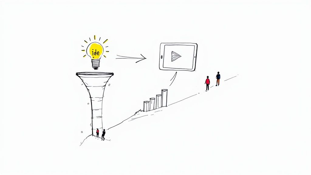 En person som arbetar strategiskt vid en whiteboard med idéer för en Meta-annonskampanj.