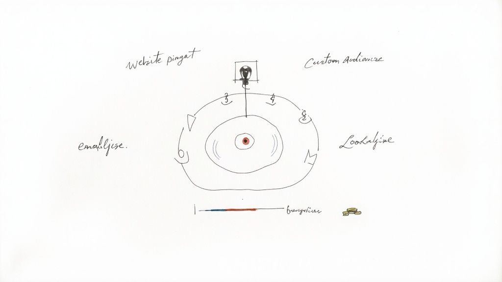 En person analyserar grafer och data på en skärm för att optimera en Meta-annonskampanj.