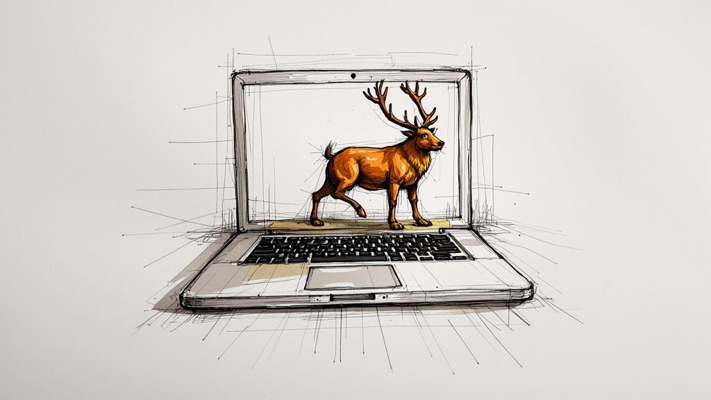 En person som redigerar en video på en dator i ett kreativt arbetsrum.