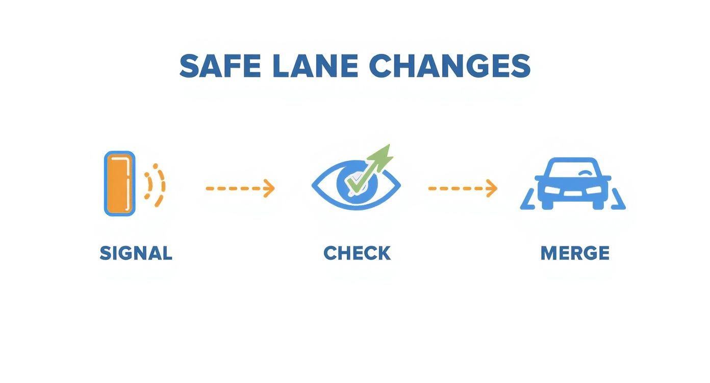 Infographic about improper lane change