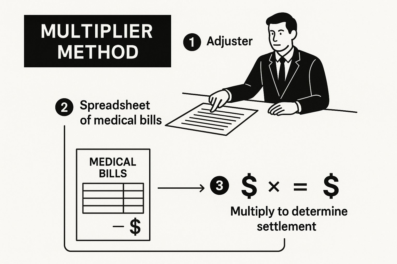 Infographic about pain and suffering settlement calculator