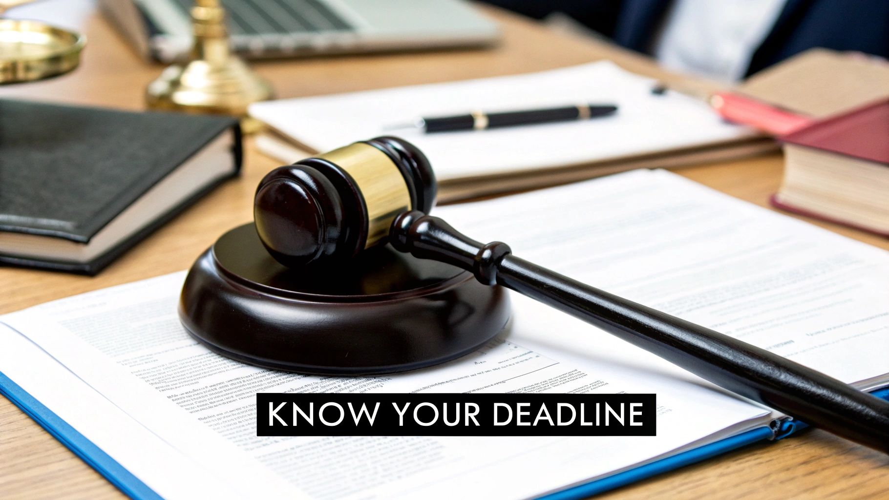 A clock representing the urgent legal deadline for filing a car accident claim in California.
