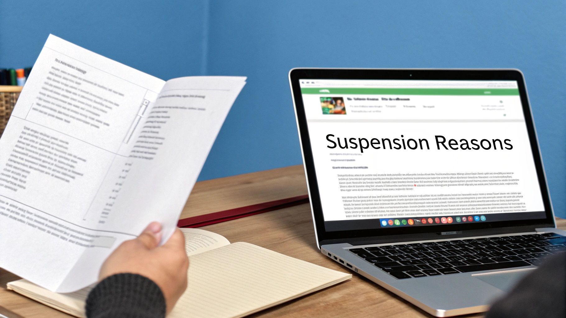 An Amazon box next to a laptop displaying an error message, symbolizing an account suspension.