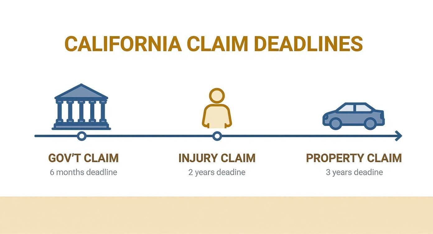 Infographic about car accident statute of limitations california