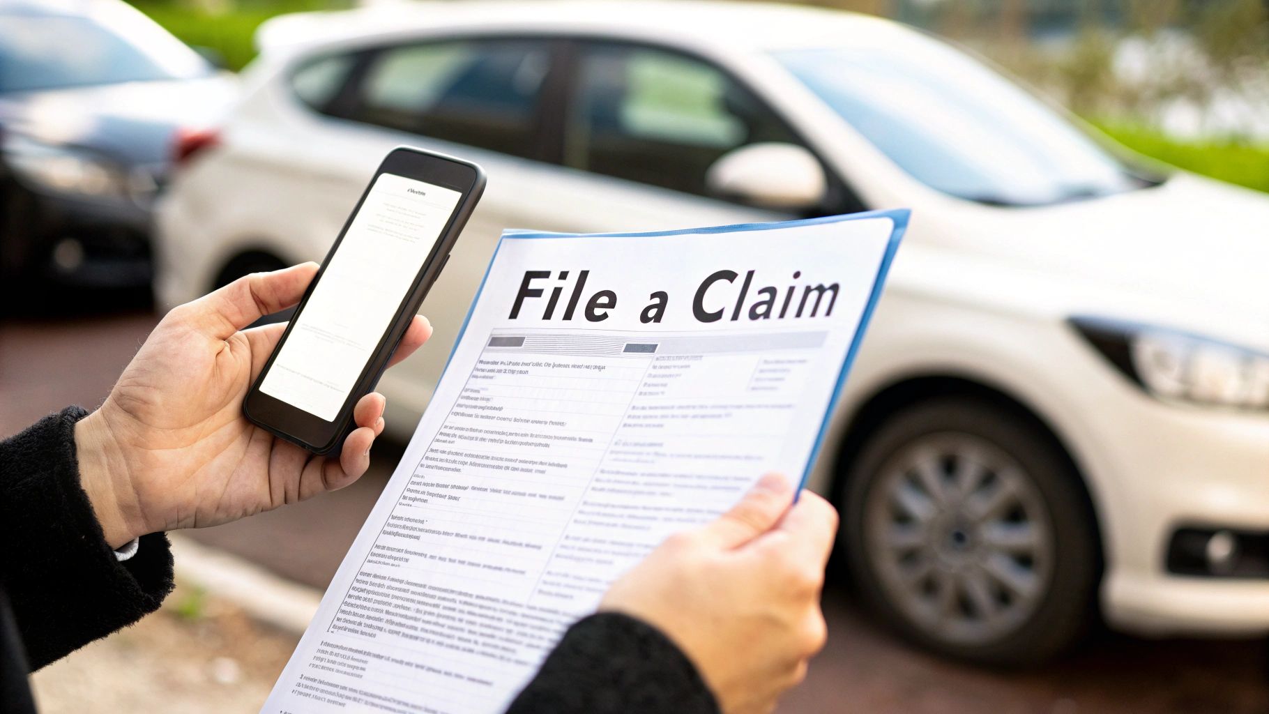 A police detective examining evidence at the scene of a car accident, illustrating the investigation process for hit and run car accidents.
