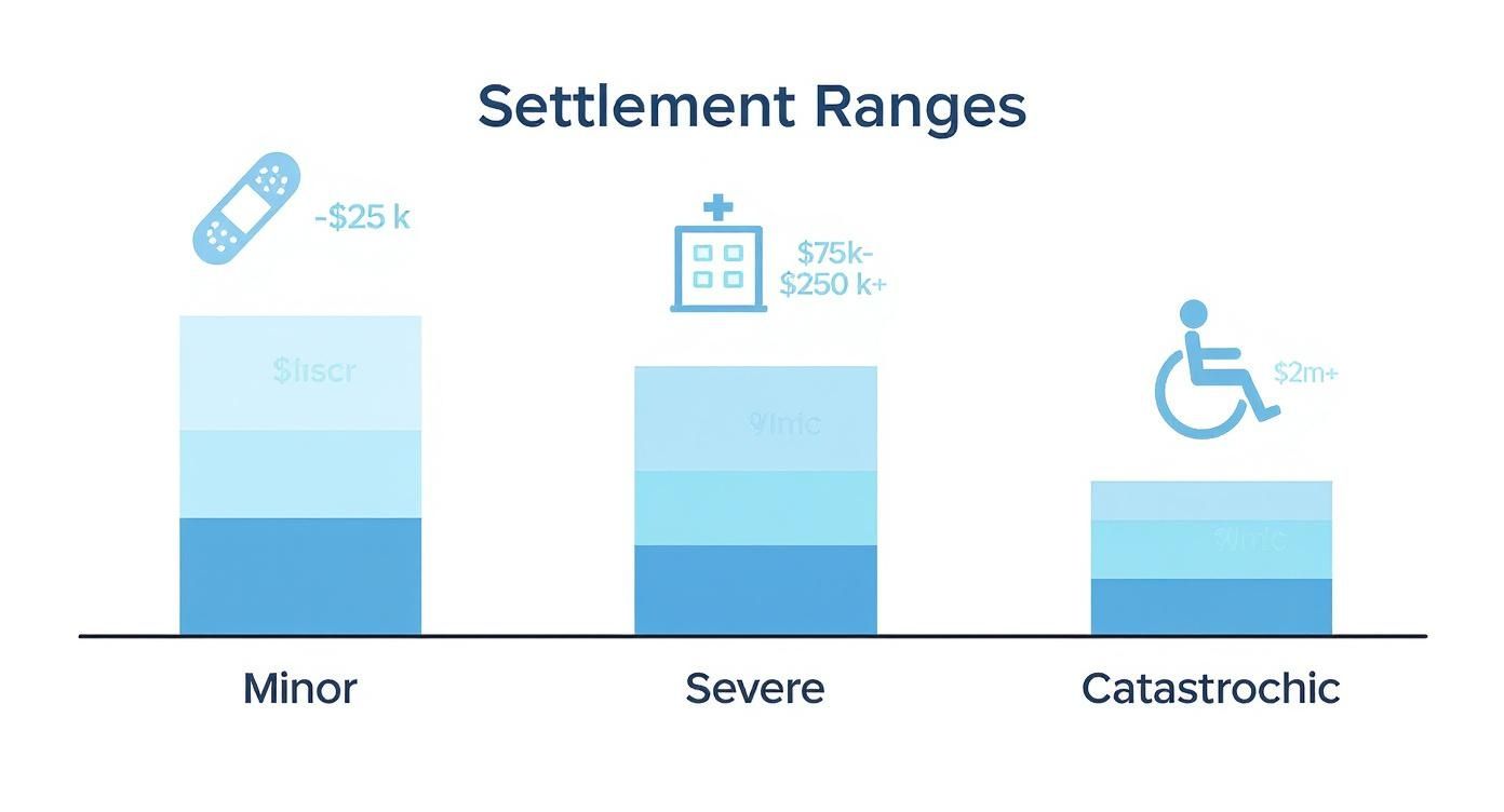 Infographic about average settlement amount for car accident