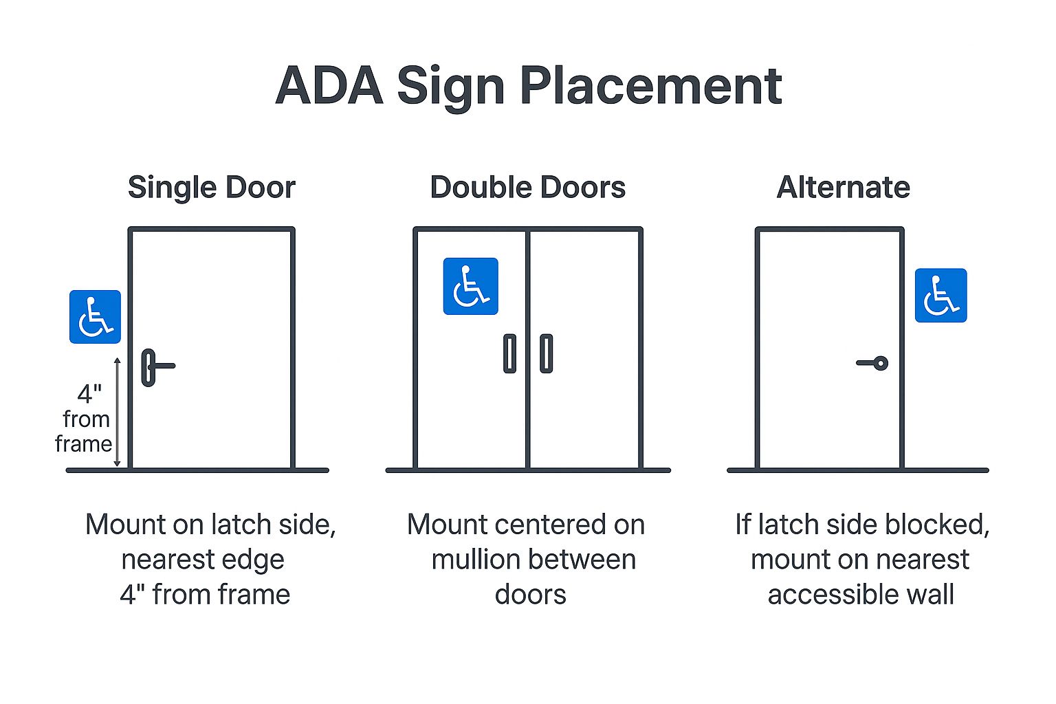 Infographic about ada sign mounting height requirements