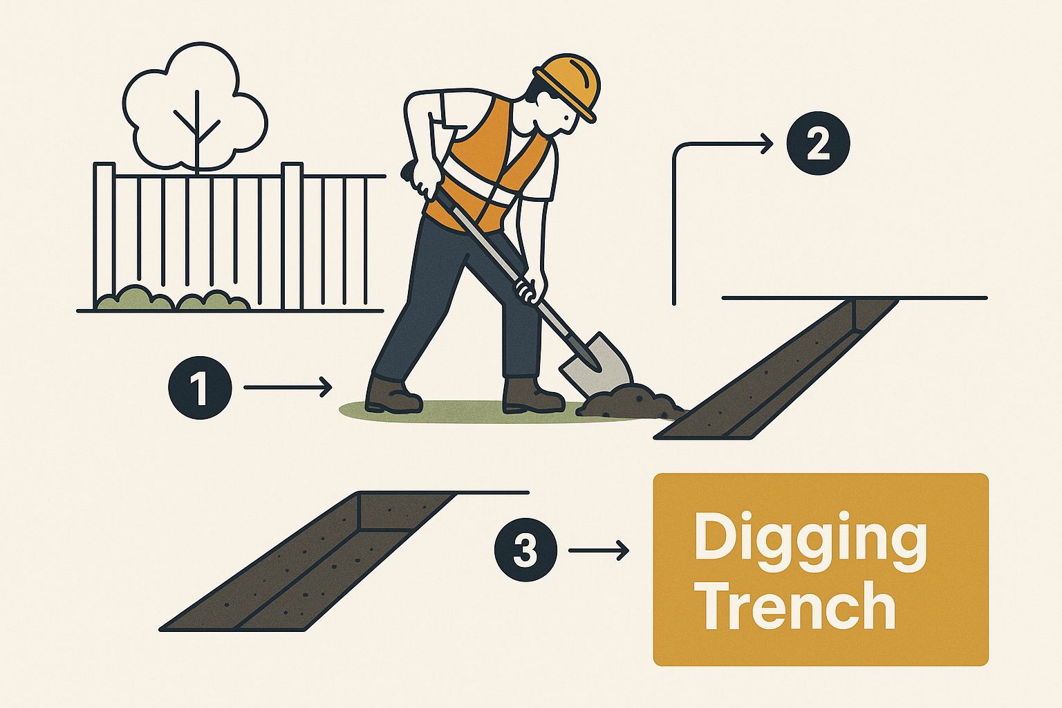 Infographic about how to install french drains