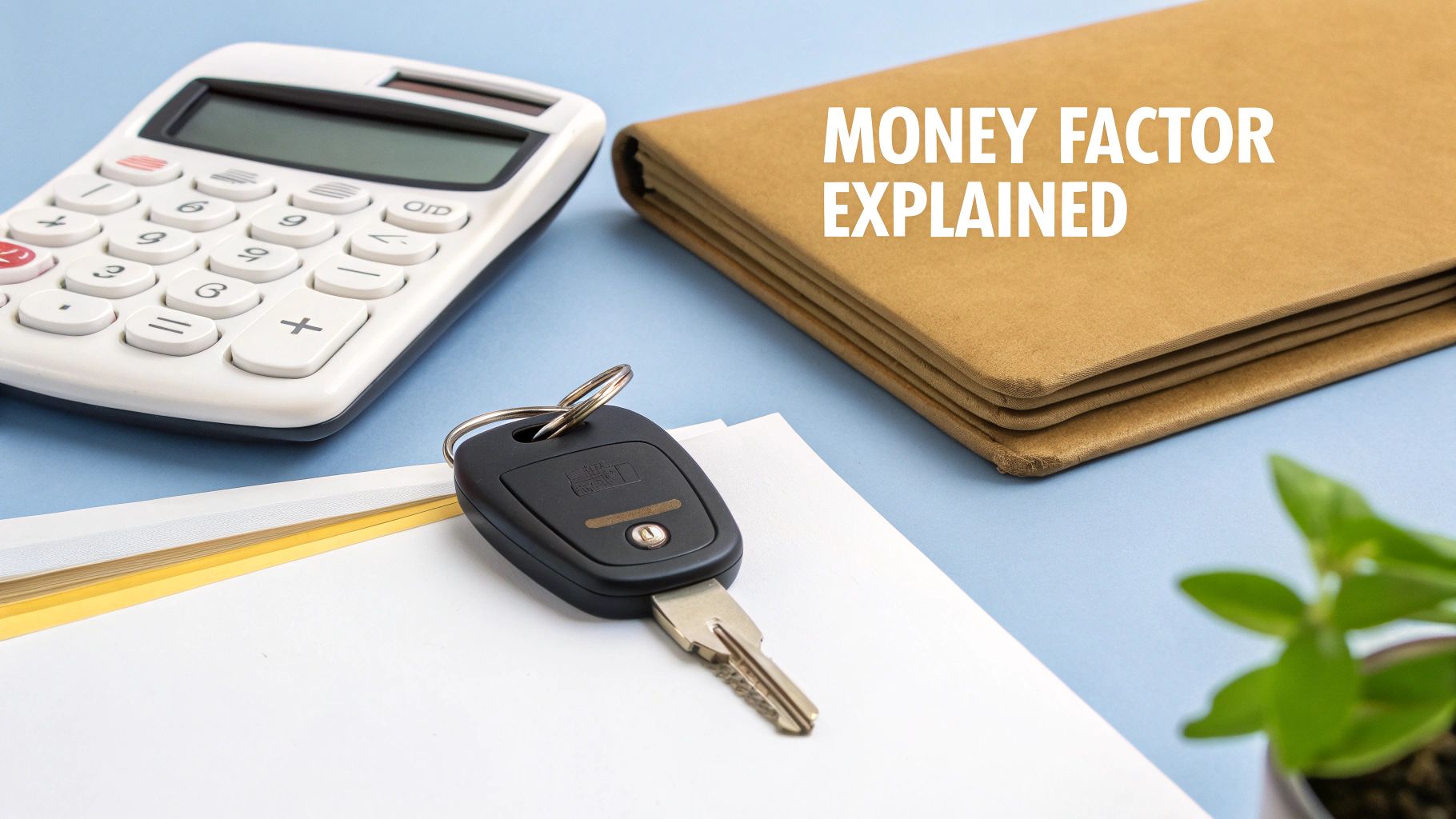 A person signing a car lease agreement with a pen and car keys on the table