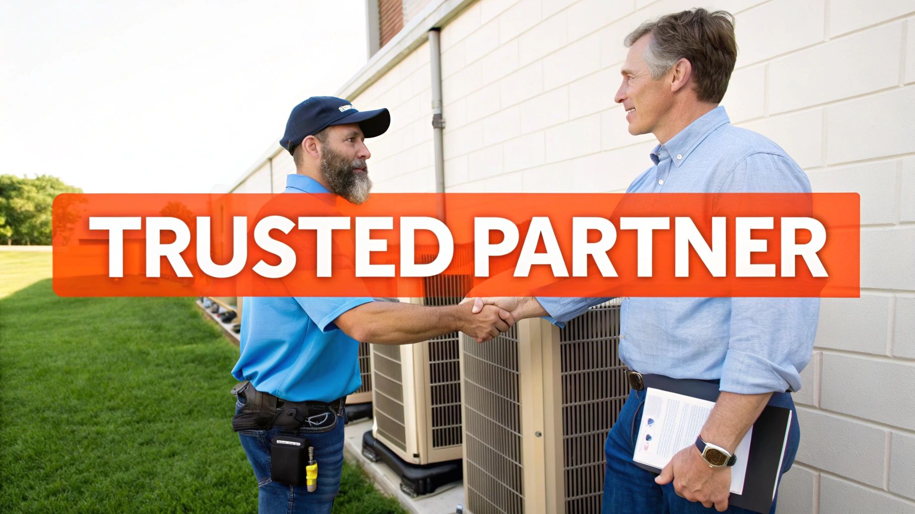Technician performing maintenance on a commercial heating unit
