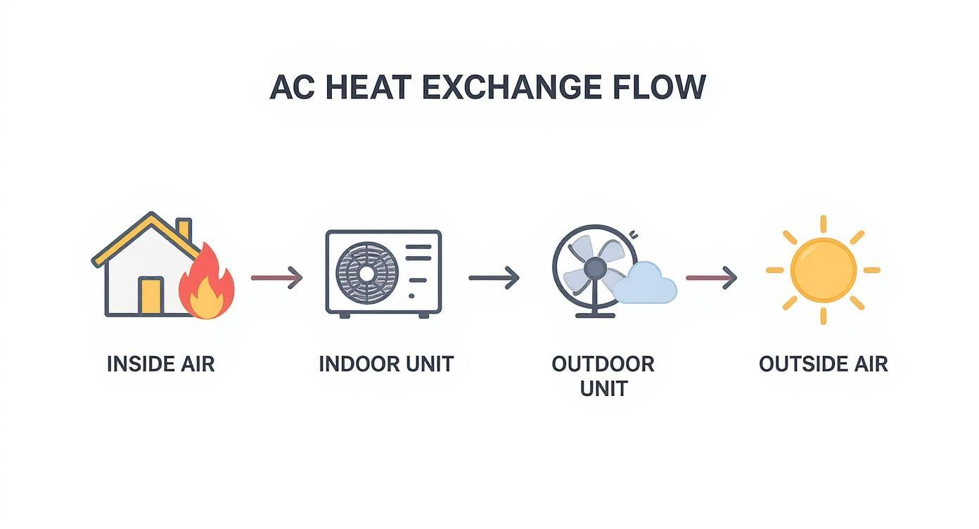 Infographic about central air conditioning unit parts