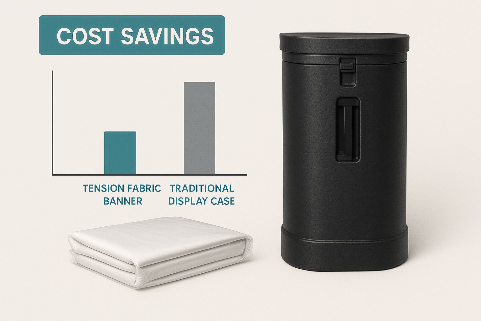 Infographic about tension fabric banner