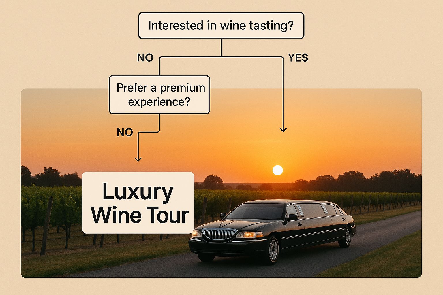 Infographic about wine tasting limo long island