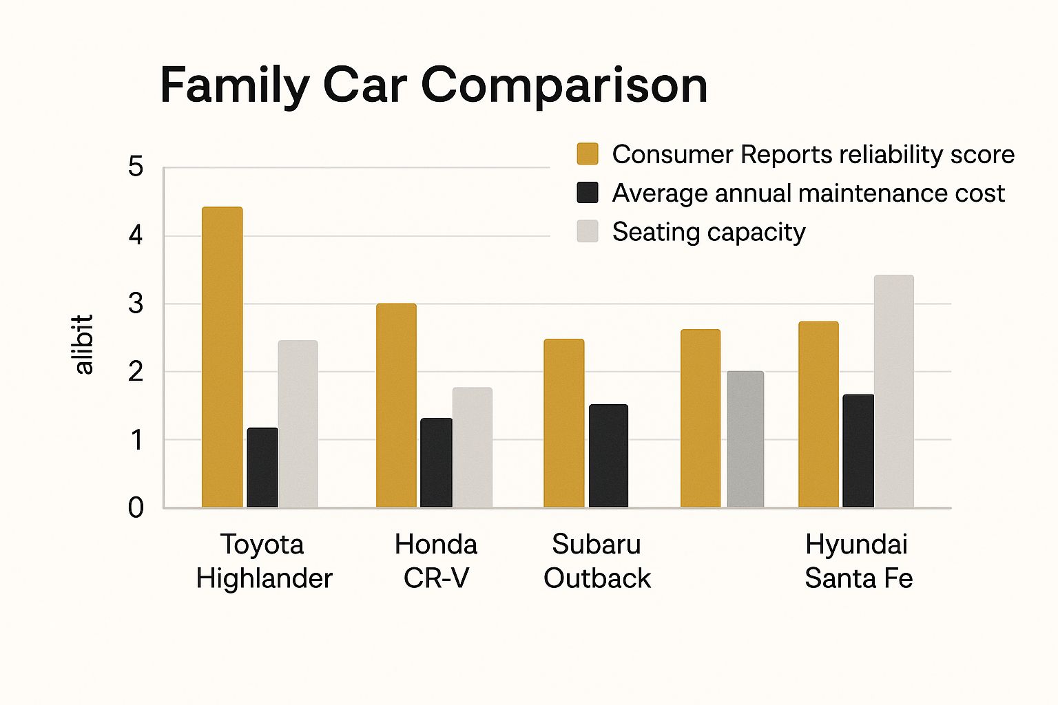 Infographic about most reliable family cars