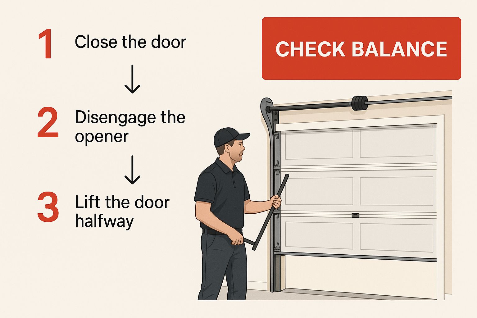 Infographic about overhead door troubleshooting guide