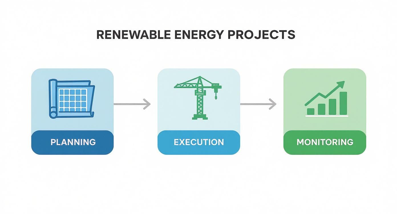 Infographic about renewable energy project management