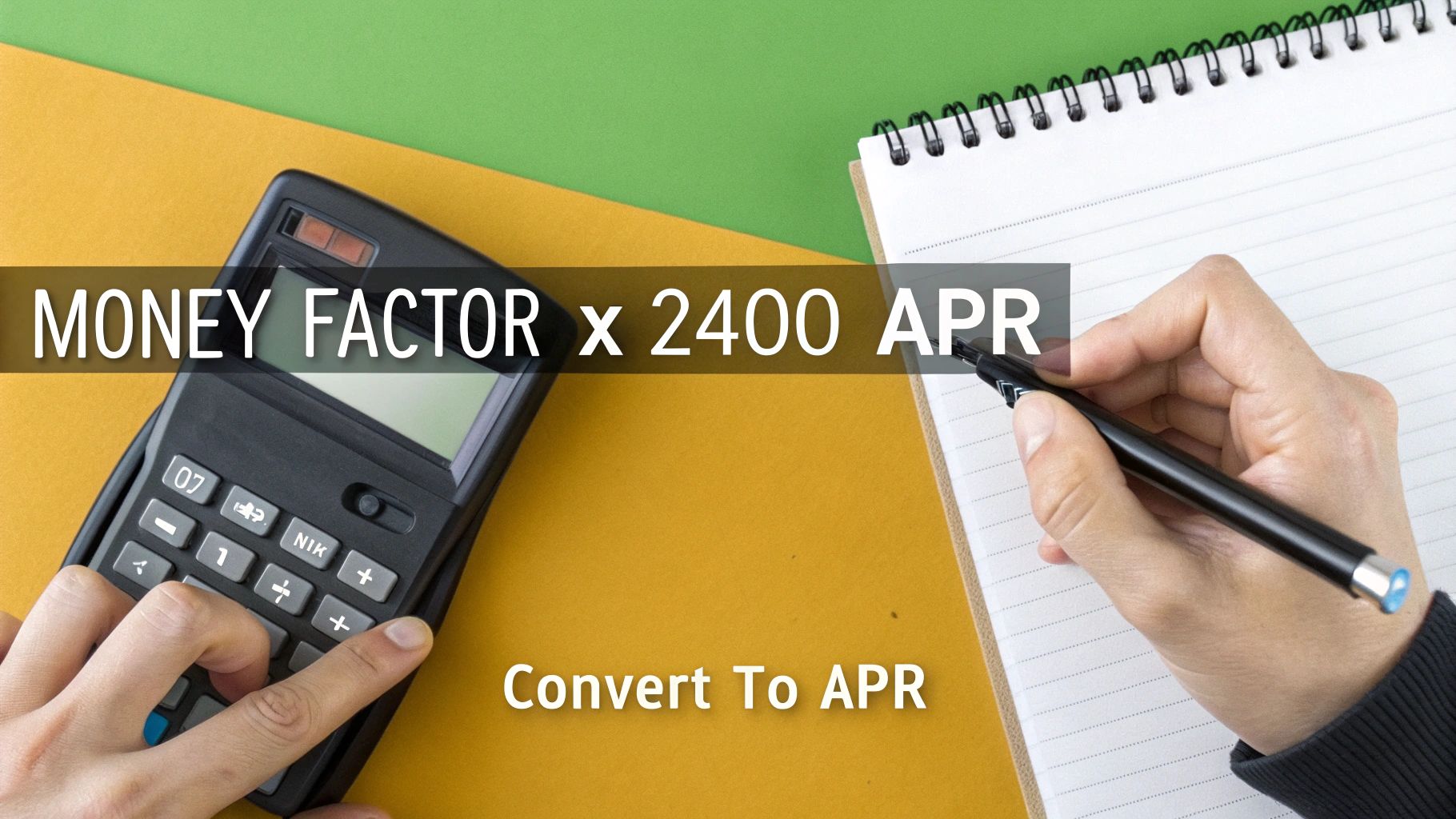 A person using a calculator to figure out their lease payments